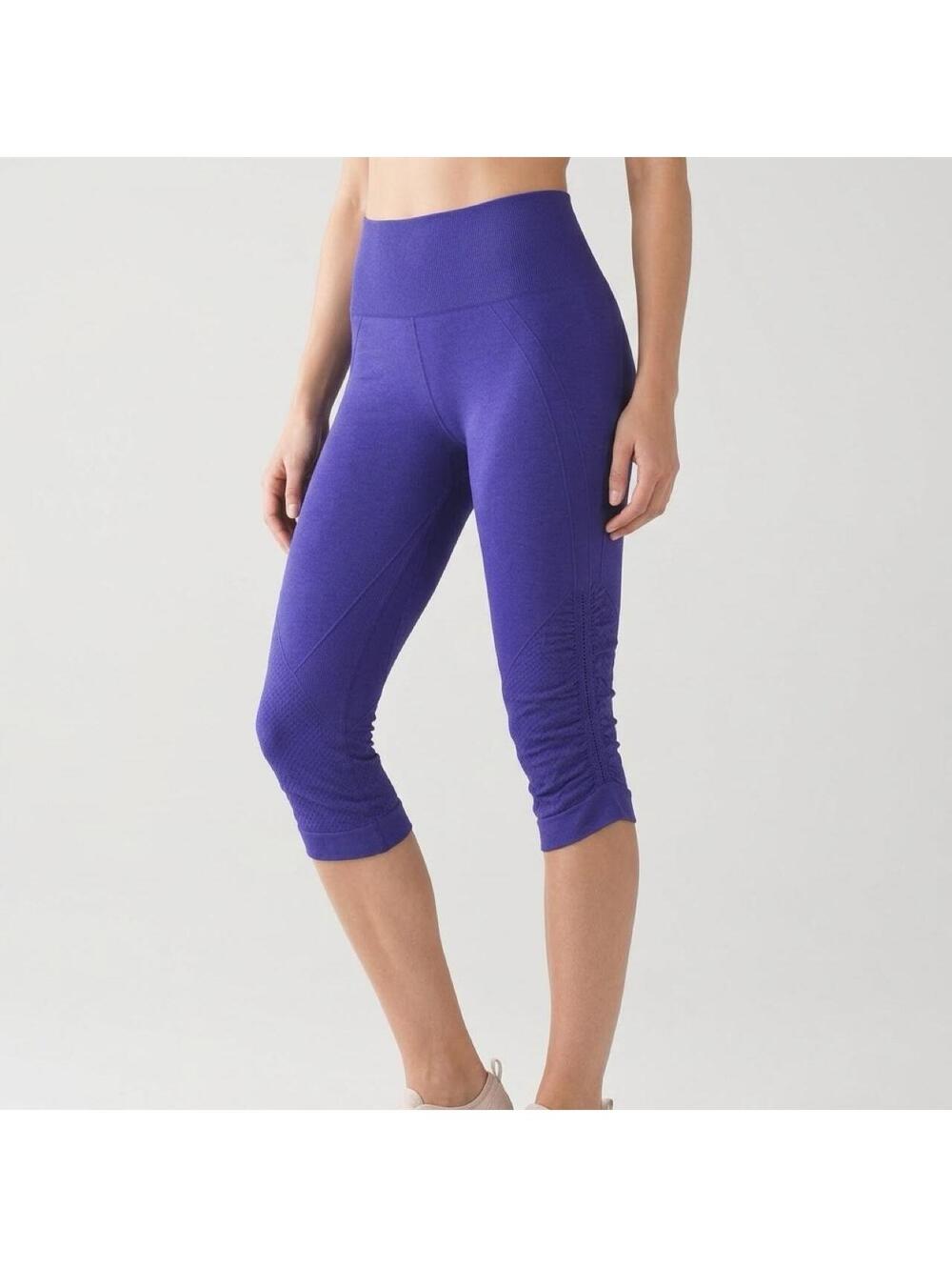 Lululemon Purple Seamless Ruched Calf Crop Leggings Size 6
